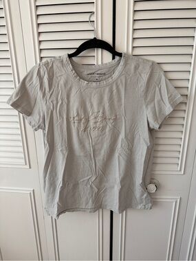 Lucky Brand Pale Gray Crewneck Tee